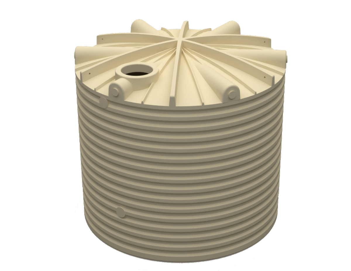 CLARK TANKS 9000 ROUND POLY RAINWATER TANK UV-stabilized 2.3D X 2.12 ...