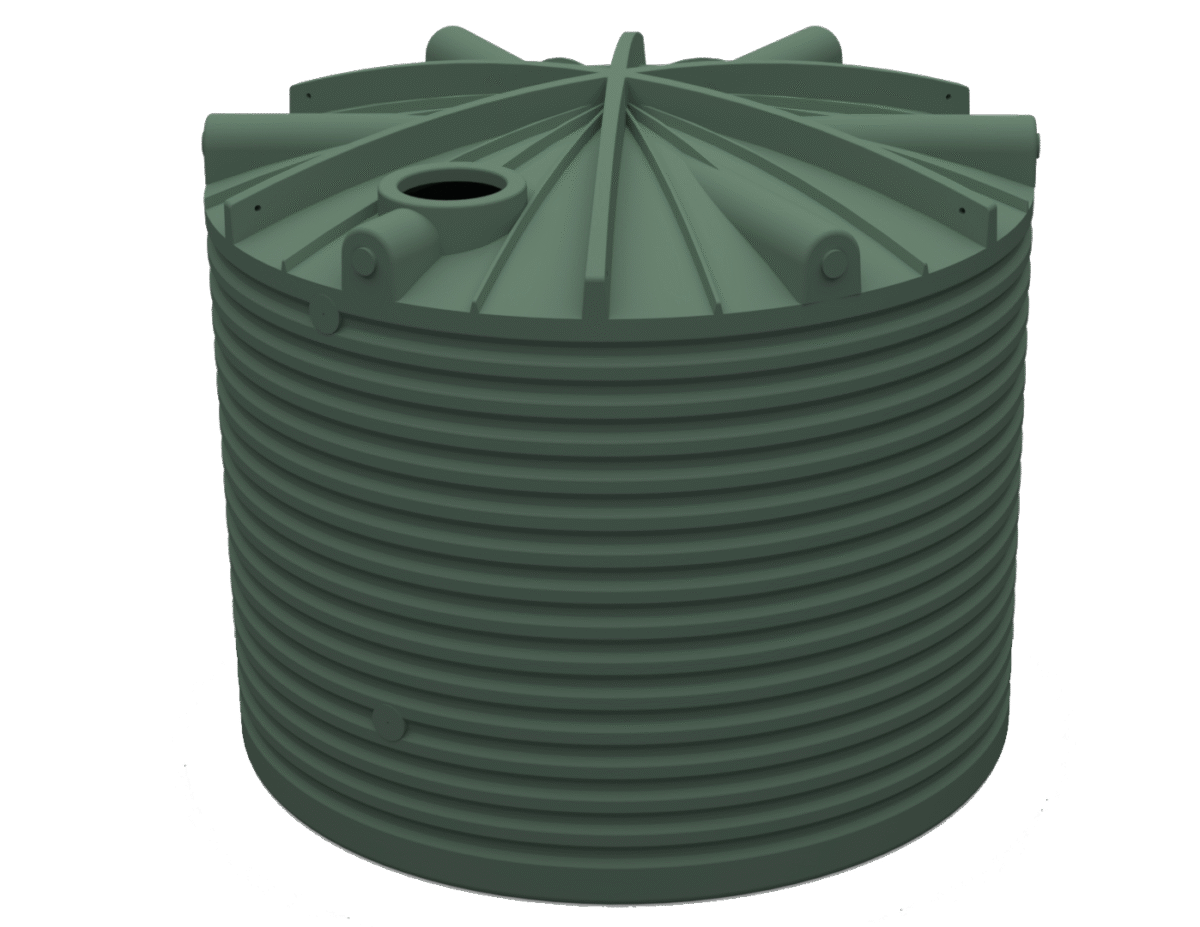 CLARK TANKS 15000 ROUND POLY RAINWATER TANK UV-stabilized 2.86D X 2.4 ...