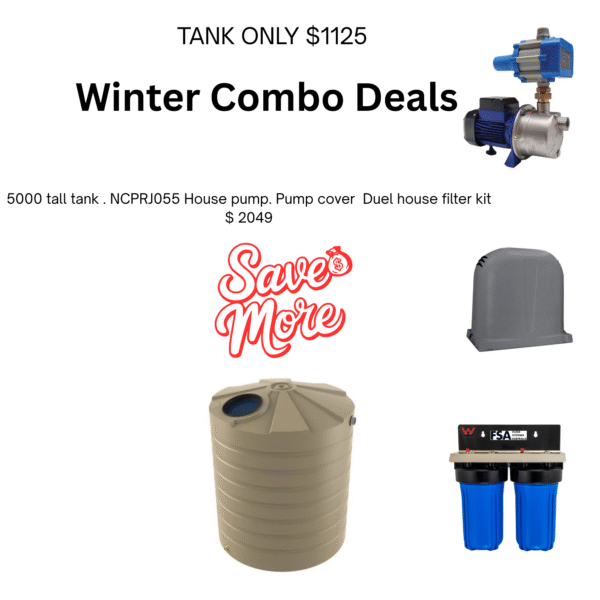 5000 tall tank. NCPRJ055 House pump. Pump cover Duel house filter kit.