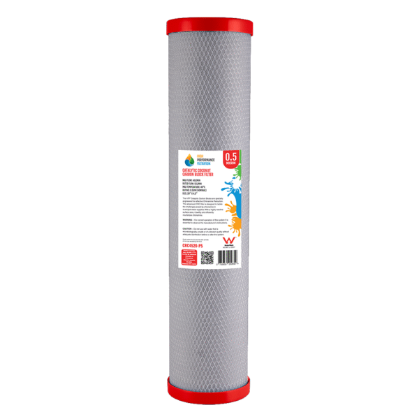 water filters 20” X 4.5 ” 0.5 chloramine reduction coconut carbon block replacement filters , chlorine , taste , odour , carbon block