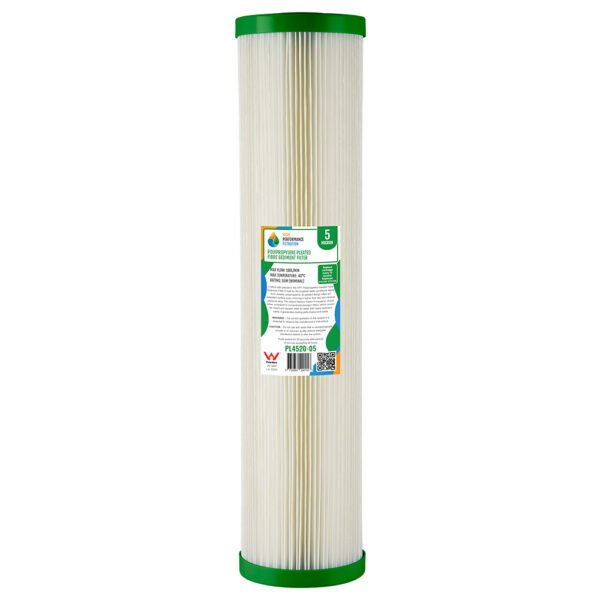 water filter 20″ X 4.5″ 5 Micron Pleated dirt and sediment replacement filters (6 pack) $313.00