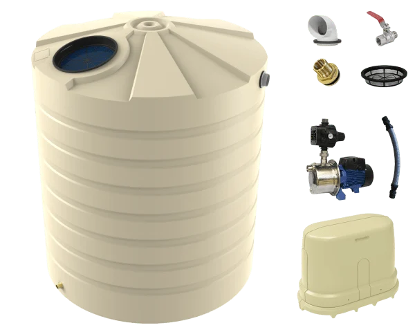 5000 Litre Round Water Tank and Garden Pump Package