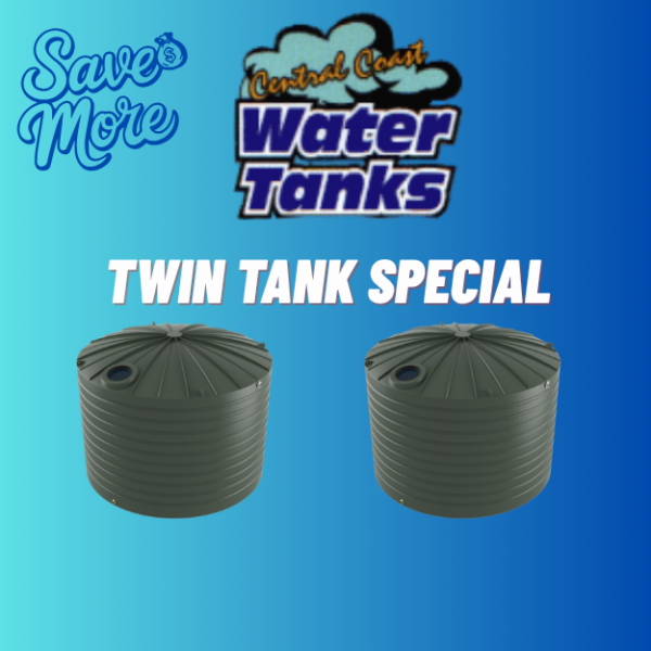 BUSHMAN TANKS 2 x 25000 LTR   POLY RAINWATER TANK  UV- stabilized  3.78D X 2.42 INLET H X 2.79 TOTAL H (CCBT25000)