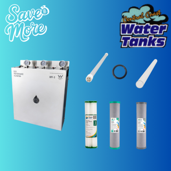Whole House Weather proof Water Filter triple stage System Service Kit For – (cchptsf)