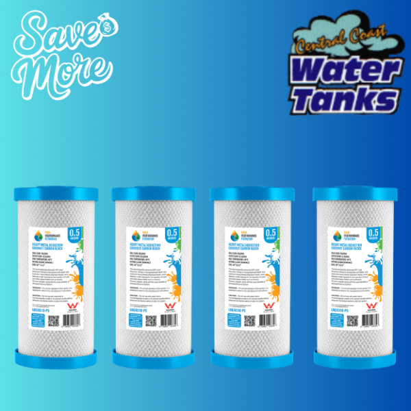 water filters 10” X 45” 0.5 carbon block lead & heavy metals reduction replacement filter 4 pack  (cclhm10454)