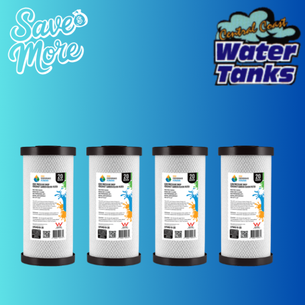 water filters 10” X 4.5'' Low pressure drop carbon block replacement filter = low restriction 4 pack  (cclpcb10454)