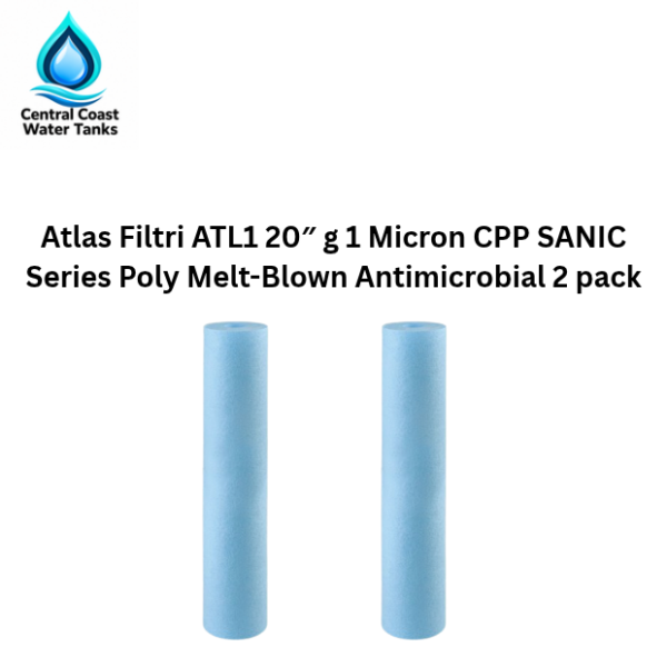Atlas Filtri ATL1 20″ g 1 Micron CPP SANIC Series Poly Melt-Blown Antimicrobial 2 pack